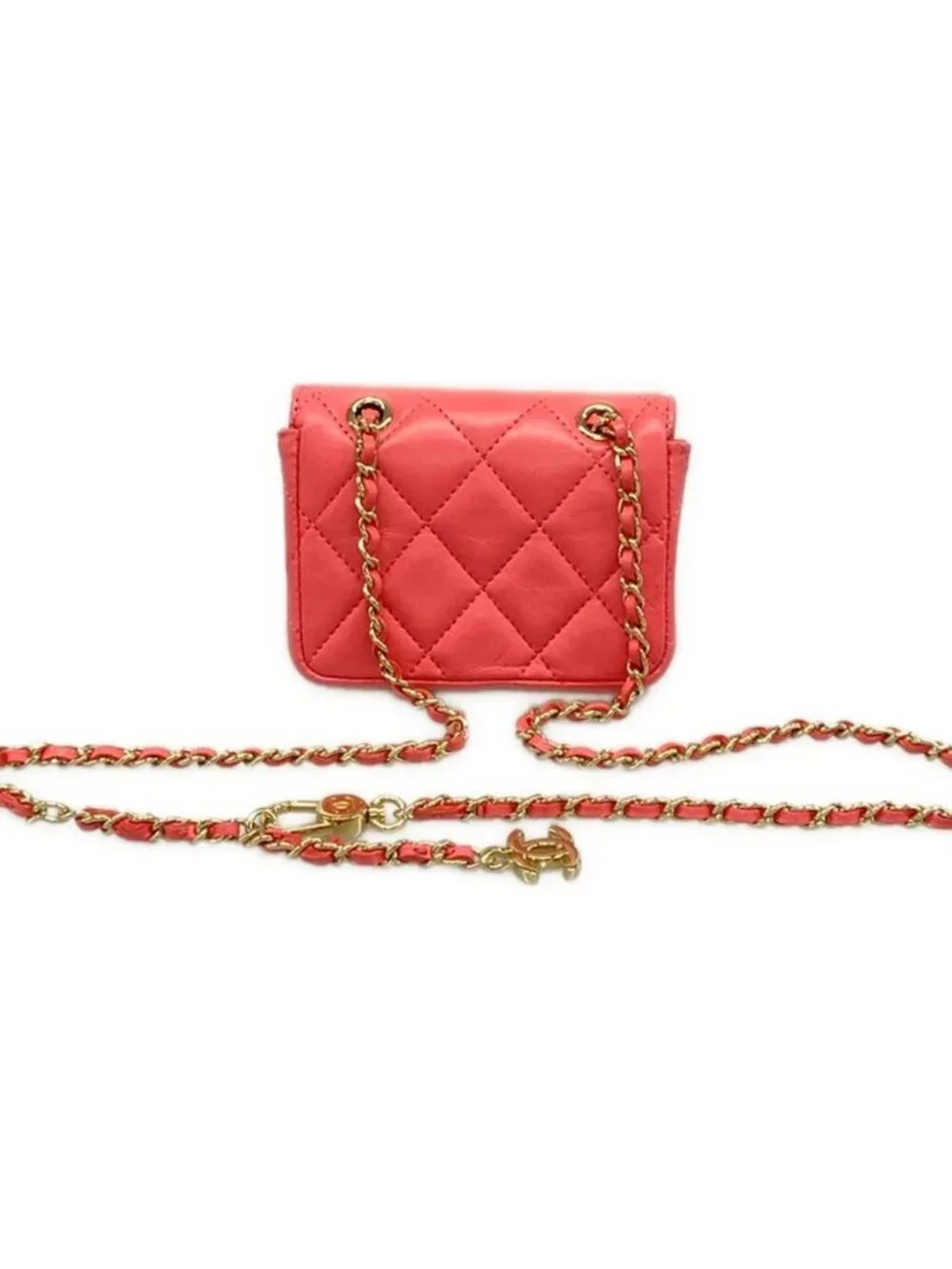 CHANEL Mini Matelasse Pink Lambskin Bum Bag Gold hardware